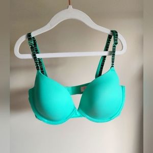 PINK Victoria's Secret Wear Everywhere Demi bra aqua blue 34C